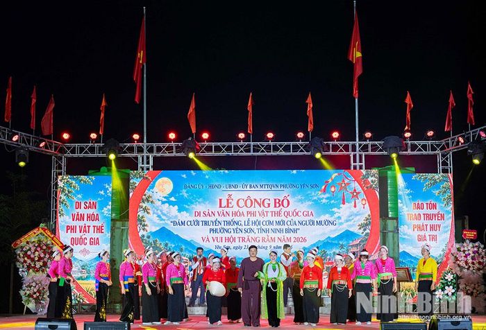 Đám cưới truyền thống người Mường, phường Yên Sơn được công nhận là Di sản Văn hoá phi vật thể quốc gia.