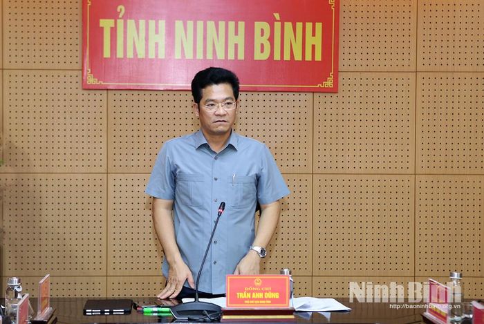 Đồng chí Phó Chủ tịch UBND tỉnh Trần Anh Dũng phát biểu kết luận hội nghị.