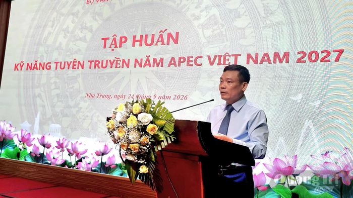 Đồng chí Đặng Khắc Lợi, Phó Cục trưởng Cục Báo chí phát biểu khai mạc hội nghị - Ảnh: Phan Khiêm