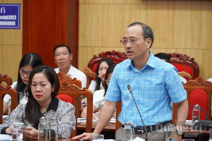 Đại diện lãnh đạo các sở, ngành phát biểu tại buổi làm việc - Ảnh: X.P