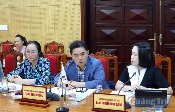Giám đốc Quốc gia KOICA Việt Nam Yang Seokwoong phát biểu ý kiến - Ảnh: H.Tr