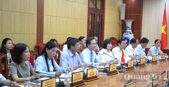 Đại biểu tỉnh Quảng Trị dự buổi làm việc - Ảnh: H.Tr