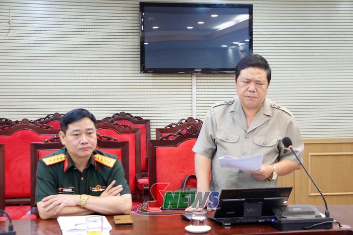Lãnh đạo Sở Tư pháp phát biểu tại cuộc làm việc.