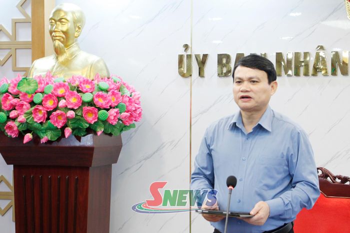 Đồng chí Đặng Ngọc Hậu, Phó Chủ tịch UBND tỉnh phát biểu tại cuộc làm việc.