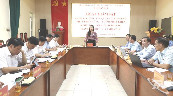 Đoàn giám sát làm việc tại xã Yên Bình.
