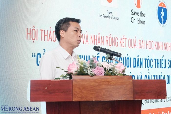 Ông Vương Đình Giáp, Giám đốc Chương trình của Save the Children tại Việt Nam phát biểu tại hội thảo. Ảnh: Tùng Dương/Mekong ASEAN