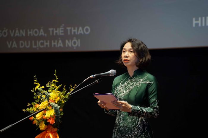 Phó Chủ tịch UBND TP Hà Nội Vũ Thu Hà phát biểu tại lễ khai mạc Tuần phim.