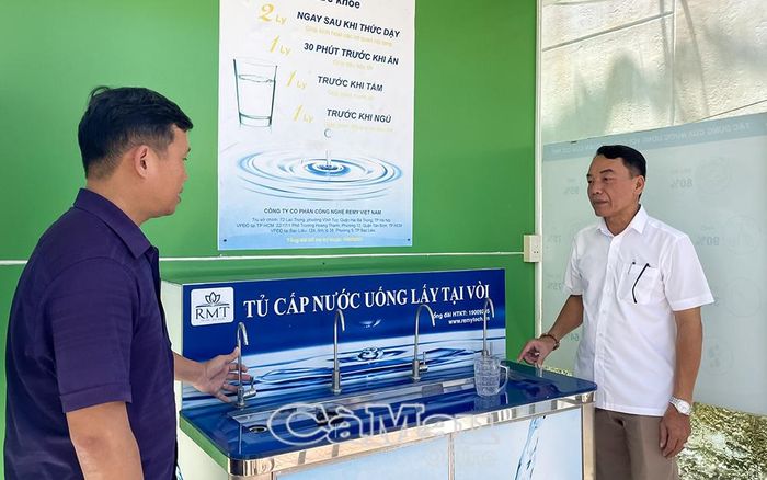 Hệ thống nước sạch được đầu tư, hoàn thiện tại Trường Tiểu học 1 Khánh Hải, xã Khánh Hưng.