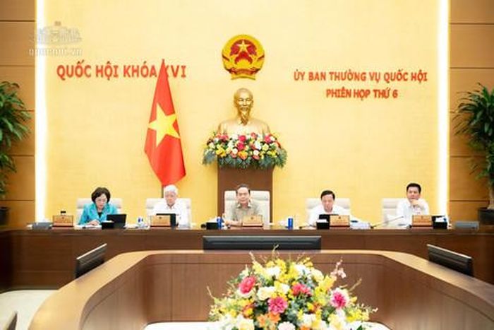 Chủ tịch Quốc hội Trần Thanh Mẫn và các Phó Chủ tịch Quốc hội tại phiên họp cho ý kiến về dự án Luật An ninh dữ liệu
