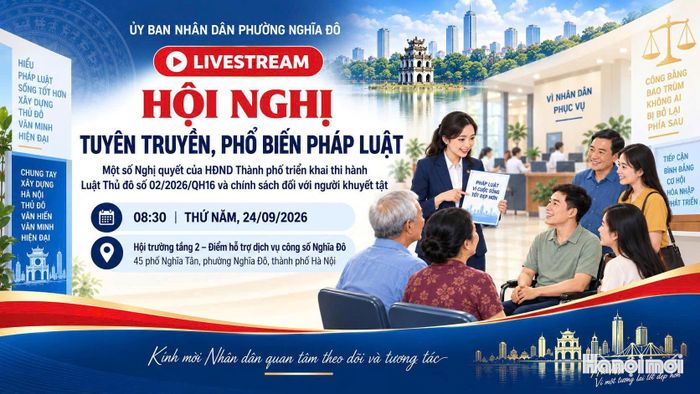 Hội nghị được tổ chức trực tiếp kết hợp phát trực tuyến trên các kênh thông tin chính thống của phường. Ảnh: M.T