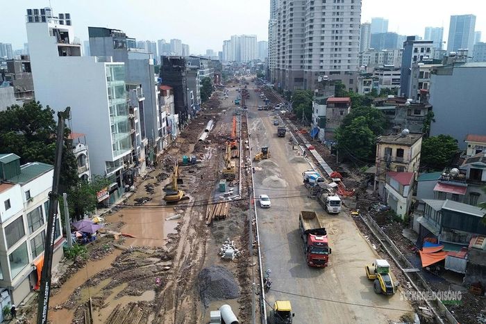Toàn cảnh tuyến Vành đai 2,5 qua khu vực Cầu Giấy. Ảnh: Tuấn Anh