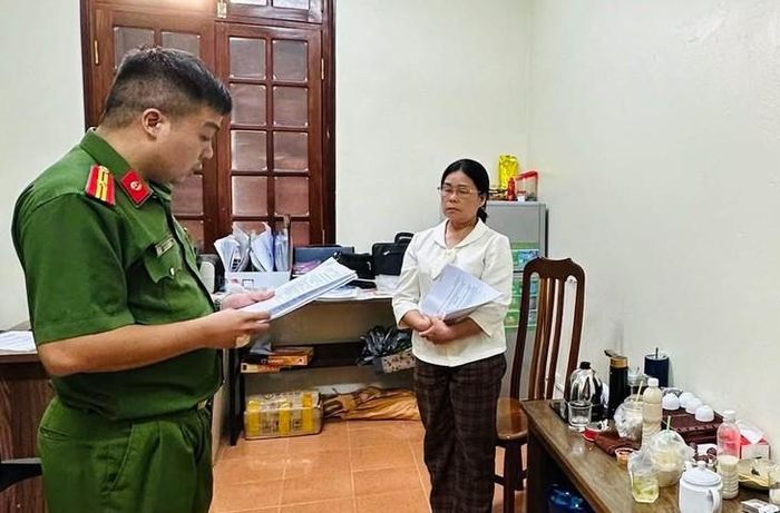 Bà Lý Bích Linh bị khởi tố. Ảnh: Công an tỉnh Lạng Sơn