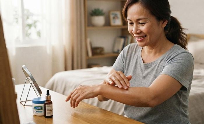 Dùng tinh dầu lá chanh nguyên chất trực tiếp trên da có thể gây kích ứng. Ảnh: AI.