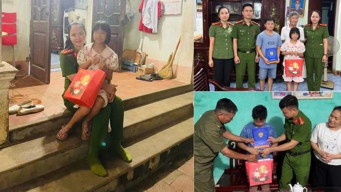 Công an xã Hoà Lạc mang Trung thu ấm áp đến cho trẻ em kém may mắn