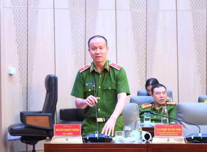 Thiếu tướng Nguyễn Quang Phương, Cục trưởng Cục Cảnh sát điều tra tội phạm về tham nhũng, kinh tế, buôn lậu điều hành tham luận