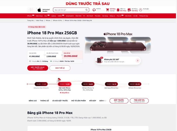  Trang web lừa đặt trước iPhone 18 Pro Max. Ảnh: Kaspersky. 
