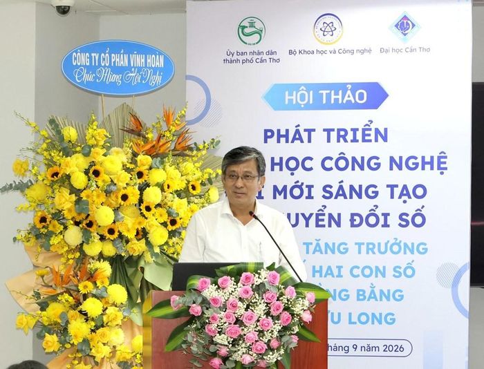Thứ trưởng Bộ Khoa học và Công nghệ Trần Trung Tính phát biểu tại hội thảo