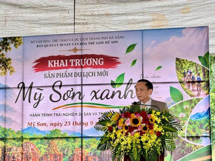 Ông Nguyễn Công Khiết, Giám đốc BQL Mỹ Sơn phát biểu tại lễ khai trương