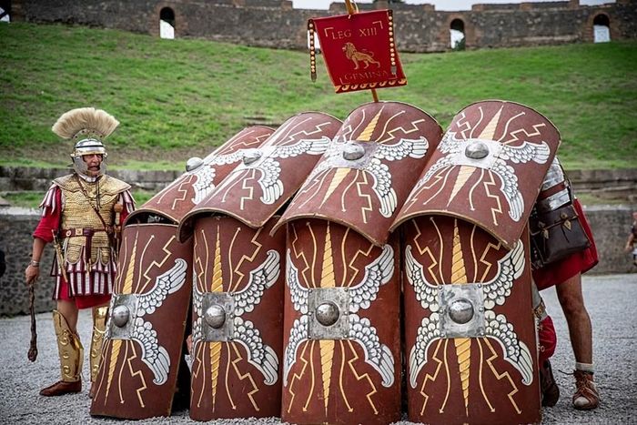 Hoạt động tái hiện đời sống La Mã cổ đại tại Công viên Khảo cổ Pompeii, Italia. Ảnh: Công viên Khảo cổ Pompeii