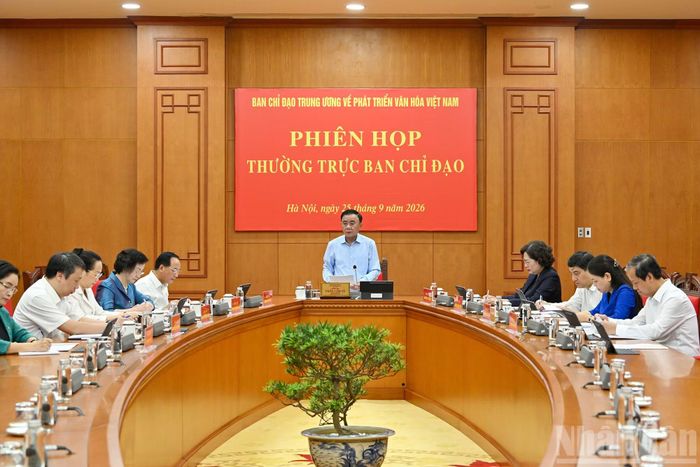 Quang cảnh Phiên họp Thường trực Ban Chỉ đạo Trung ương về phát triển văn hóa Việt Nam.