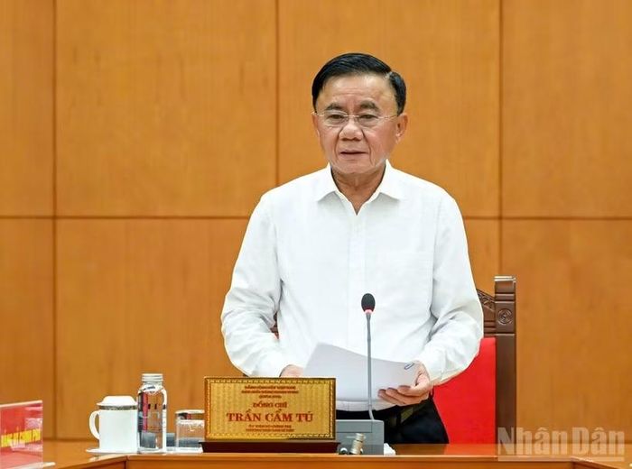 Đồng chí Trần Cẩm Tú, Ủy viên Bộ Chính trị, Thường trực Ban Bí thư. (Ảnh: DUY LINH)