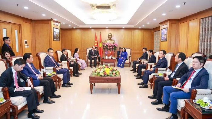 Toàn cảnh buổi tiếp. (Ảnh: Ủy ban Trung ương Mặt trận Tổ quốc Việt Nam cung cấp)
