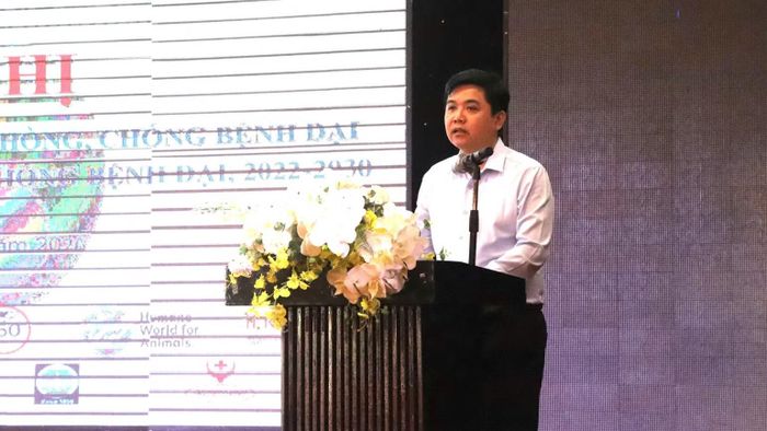 Phó Cục trưởng Phòng bệnh, Bộ Y tế Võ Hải Sơn phát biểu tại hội nghị. (Ảnh: CÔNG LÝ)