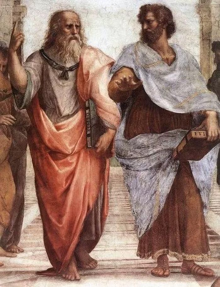 Tranh vẽ Alexander Đại đế cùng nhà triết học Aristotle, người từng trực tiếp giảng dạy ông cùng con cái của giới quý tộc Macedonia.