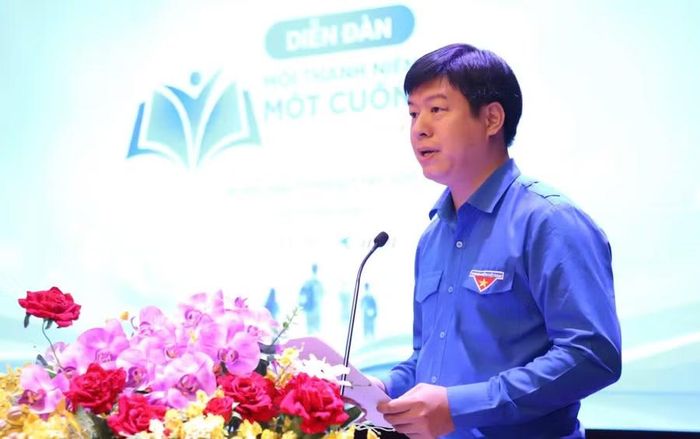 Anh Lê Hải Long – Phó Chủ tịch Thường trực Hội Liên hiệp Thanh niên Việt Nam phát biểu tại diễn đàn.