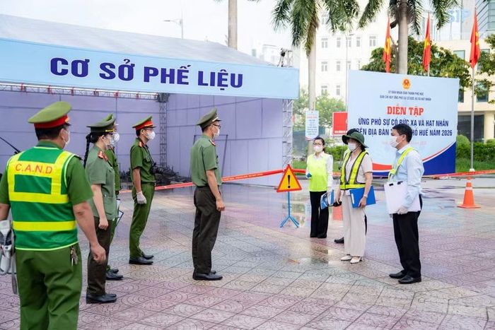 Quy trình ứng phó từ cấp cơ sở đến cấp thành phố được kích hoạt tại diễn tập.