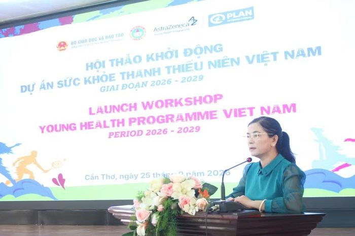 Bà Trần Thị Huyền, Giám đốc Sở GD&ĐT TP Cần Thơ phát biểu tại Hội thảo.