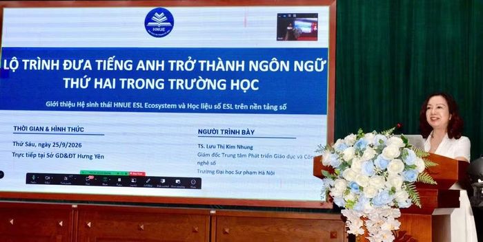 TS Lưu Thị Kim Nhung – Giám đốc Trung tâm Phát triển Giáo dục và Công nghệ số (EDC), Trường ĐH Sư phạm Hà Nội. Ảnh NC.