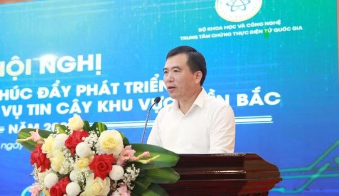 Giám đốc Sở Khoa học và Công nghệ tỉnh Phú Thọ Nguyễn Minh Tường phát biểu tại hội nghị - Ảnh: SKHCNPT.