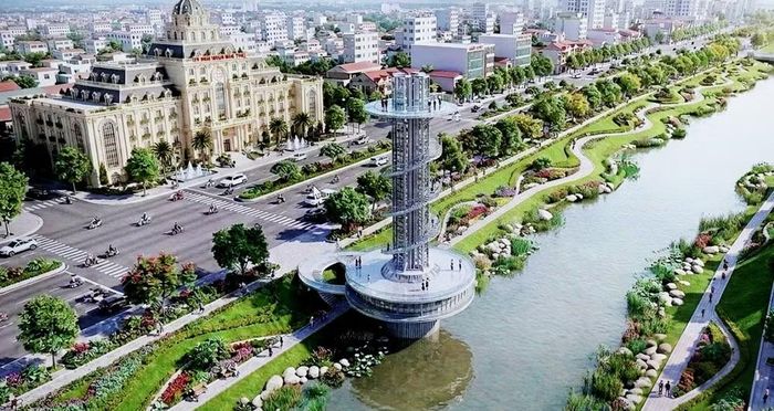 Phối cảnh Tháp vọng cảnh cao 70m bên sông Kỳ Cùng tại Lạng Sơn - Ảnh: LS.
