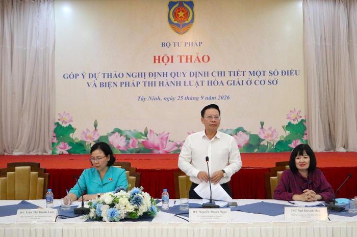 Thứ trưởng Bộ Tư pháp Nguyễn Thanh Ngọc phát biểu kết luận (ảnh: Khánh Toàn)