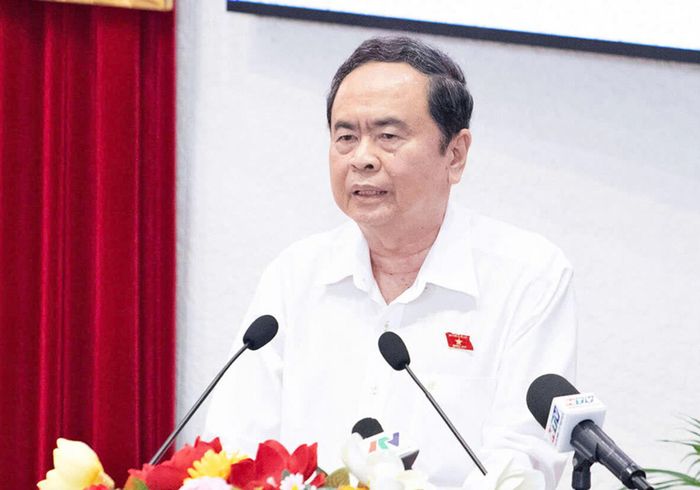 Chủ tịch Quốc hội Trần Thanh Mẫn phản hồi các ý kiến, kiến nghị của cử tri. Ảnh: Lâm Hiển
