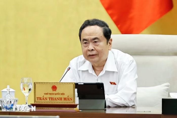 Chủ tịch Quốc hội Trần Thanh Mẫn phát biểu. (Ảnh: Doãn Tấn/TTXVN)