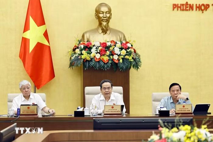 Chủ tịch Quốc hội Trần Thanh Mẫn phát biểu. (Ảnh: Doãn Tấn/TTXVN)