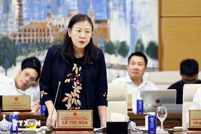 Chủ nhiệm Ủy ban Dân nguyện và Giám sát của Quốc hội Lê Thị Nga phát biểu. (Ảnh: Doãn Tấn/TTXVN)