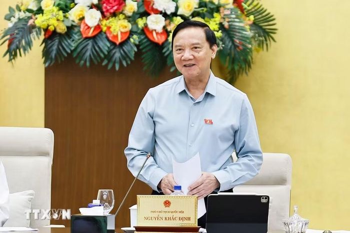 Phó Chủ tịch Quốc hội Nguyễn Khắc Định phát biểu. (Ảnh: Doãn Tấn/TTXVN)