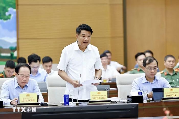 Viện trưởng Viện Kiểm sát nhân dân tối cao Nguyễn Huy Tiến phát biểu. (Ảnh: Doãn Tấn/TTXVN)