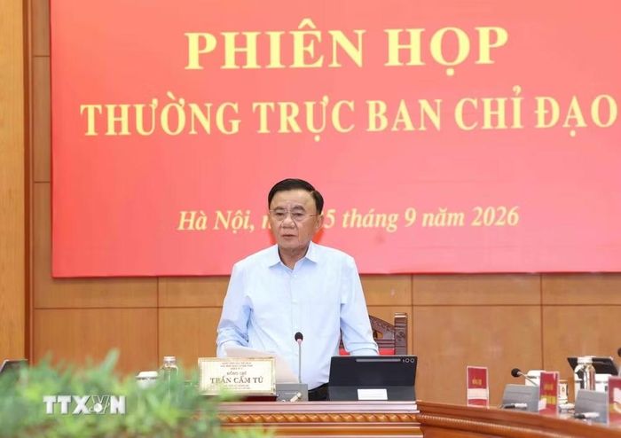 Thường trực Ban Bí thư Trần Cẩm Tú phát biểu chỉ đạo phiên họp. (Ảnh: Phương Hoa/TTXVN)