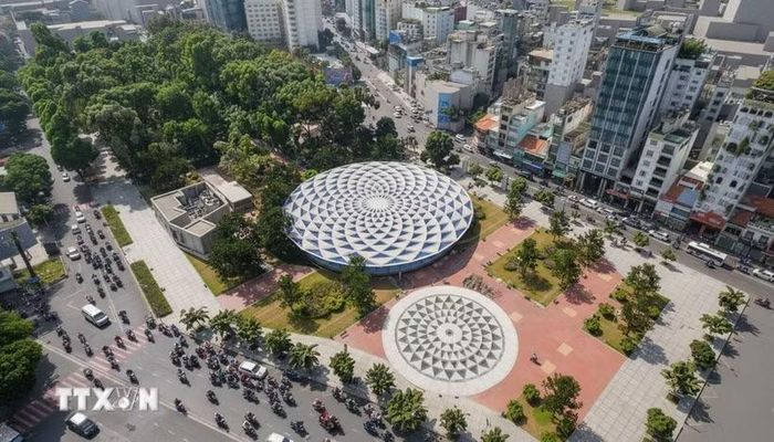 Khu vực ga Bến Thành của tuyến metro số 2 (Bến Thành - Tham Lương). (Ảnh: TTXVN phát)