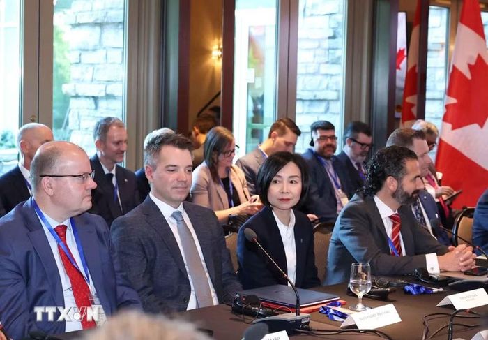 Các đại biểu tham dự Tọa đàm cấp cao doanh nghiệp Việt Nam-Canada. (Ảnh: Thống Nhất/TTXVN)