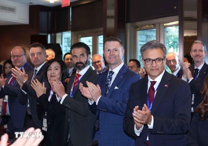 Các đại biểu tham dự Tọa đàm cấp cao doanh nghiệp Việt Nam-Canada. (Ảnh: Thống Nhất/TTXVN)