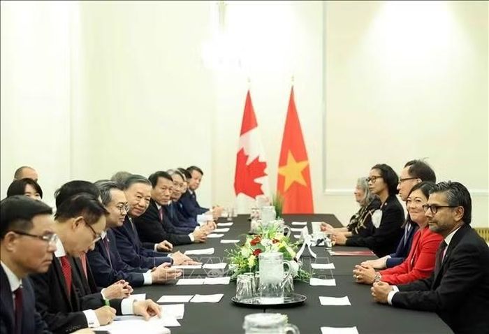 Tổng Bí thư, Chủ tịch nước Tô Lâm tiếp Nhóm Nghị sĩ hữu nghị Canada - Việt Nam. Ảnh: Thống Nhất/TTXVN