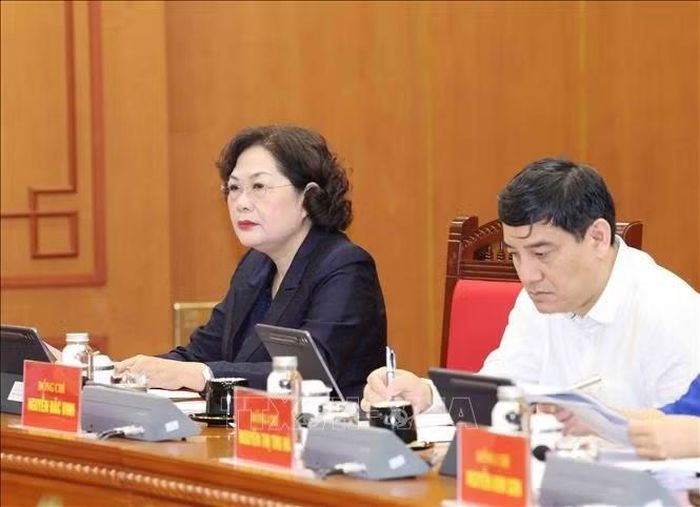 Các đồng chí Thường trực Ban Chỉ đạo tham dự phiên họp. Ảnh: Phương Hoa/TTXVN
