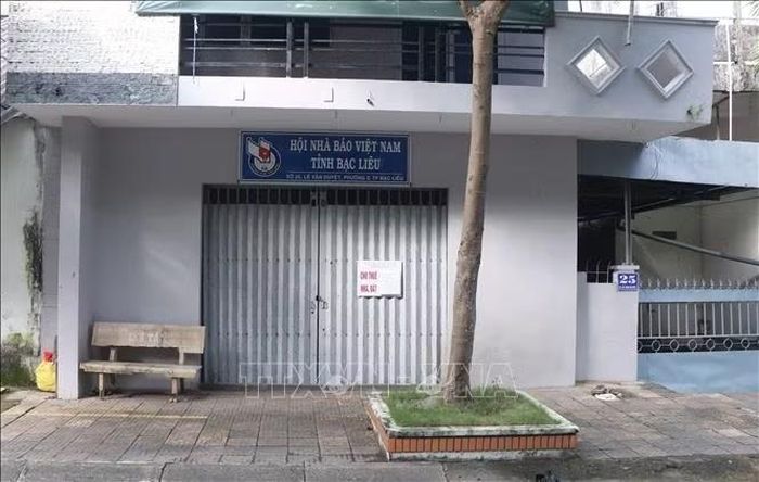 Trụ sở Hội nhà báo tỉnh Bạc Liêu (cũ) được thông báo cho thuê.