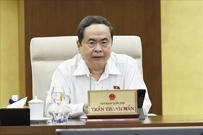 Chủ tịch Quốc hội Trần Thanh Mẫn phát biểu. Ảnh: Doãn Tấn/TTXVN