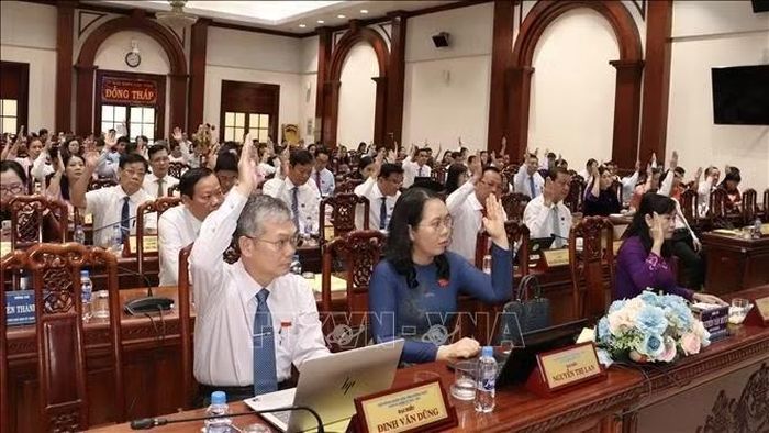 Các đại biểu biểu quyết thông qua các nghị quyết.